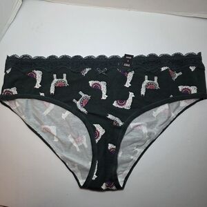 NWT Torrid Plus Size 1 1X 14/16 COTTON MID-RISE HIPSTER LACE TRIM PANTY LLAMAS